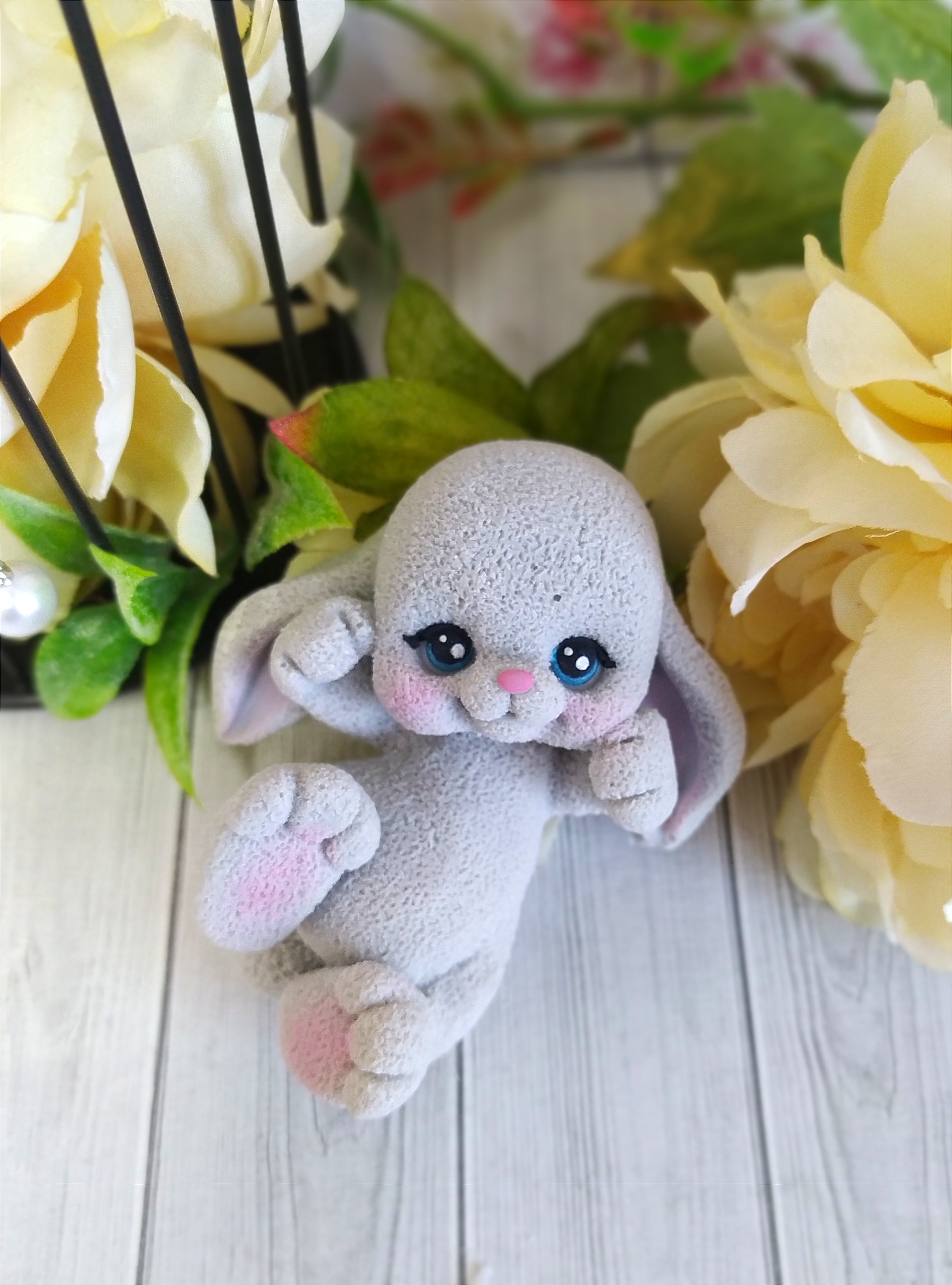 зайка-2Д-большой-серый Фигура из глазури "Зайка" Большой 2Д Серый — изображение 1