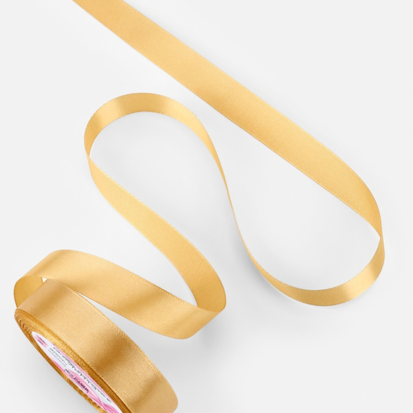 Лента атласная золотисто-бежевая 20 мм 23±1 м №186