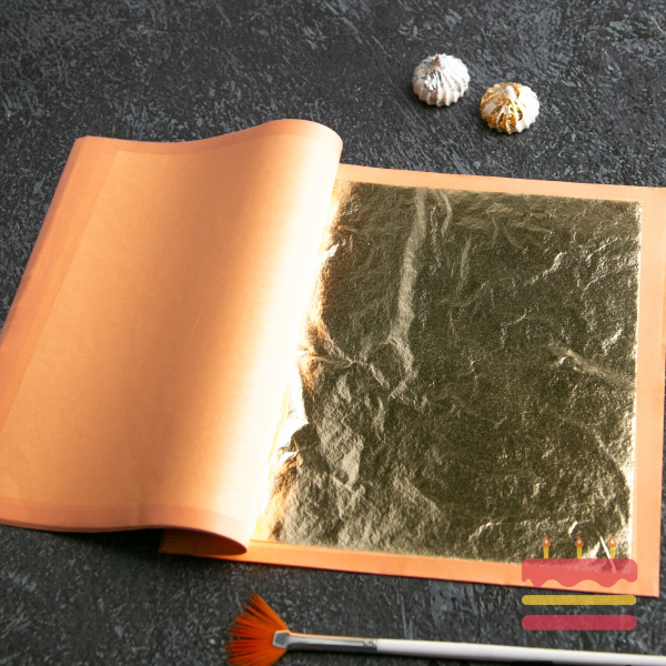 Декоративное золото лист 14х14 см 5 шт