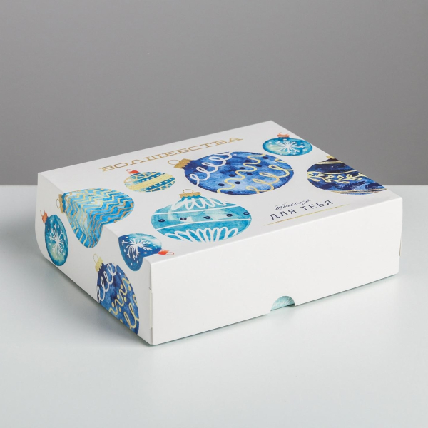 Коробка для сладостей Новогодние шары 20х17х6 см