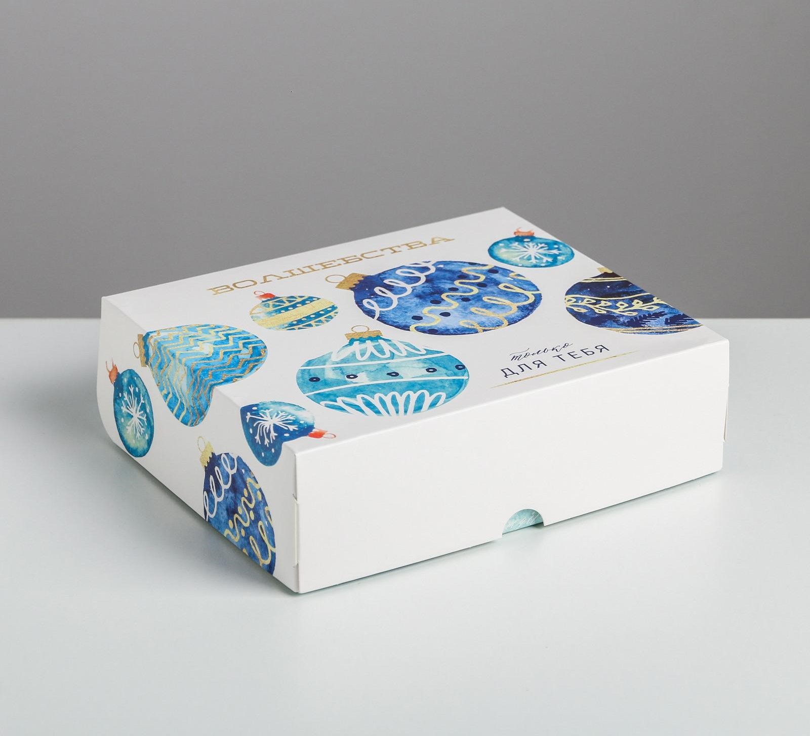 кор-нов-шары Коробка для сладостей Новогодние шары 20х17х6 см — изображение 1