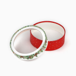 Коробка для макарун тубус с окном «Новогодняя ботаника», 16×16×5 см