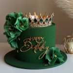 Корона декоративная на торт Золото (Зеленые камни) — изображение 2