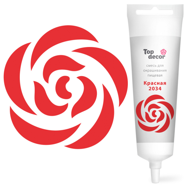 Краситель гелевый водорастворимый Top Decor Красный 100 гр