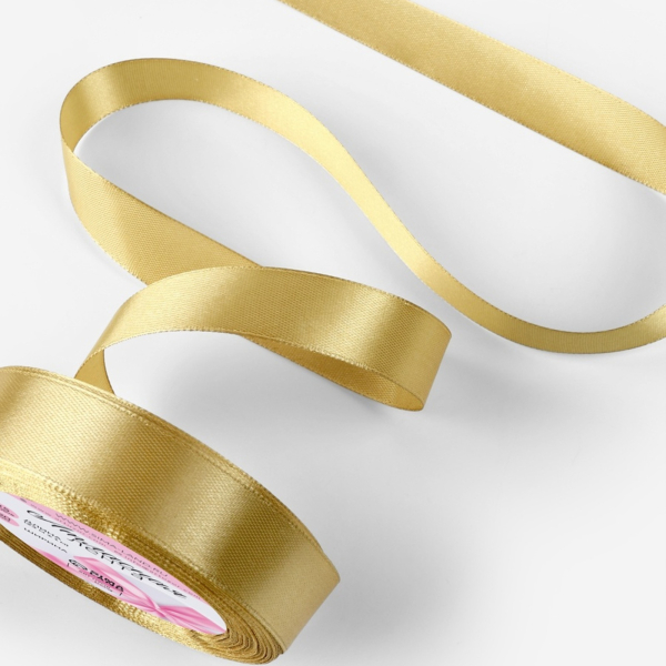 Лента атласная цвет золотой 20 мм 23±1 м №204