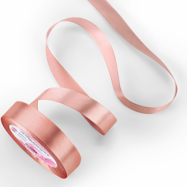 Лента атласная цвет розовое золото №146 20 мм 23±1 м