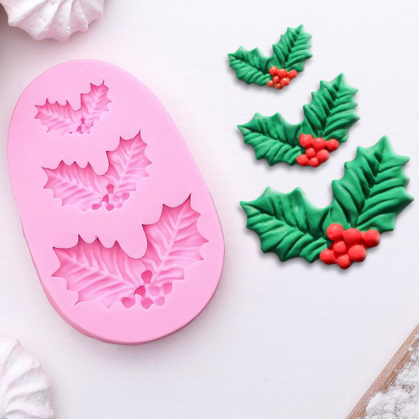 Молд силиконовый Ягодки и листочки