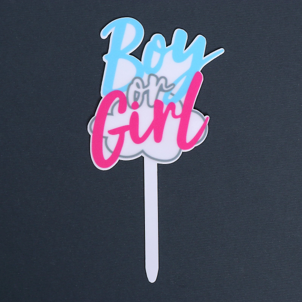 Топпер для торта на гендер-пати Boy or Girl, акрил