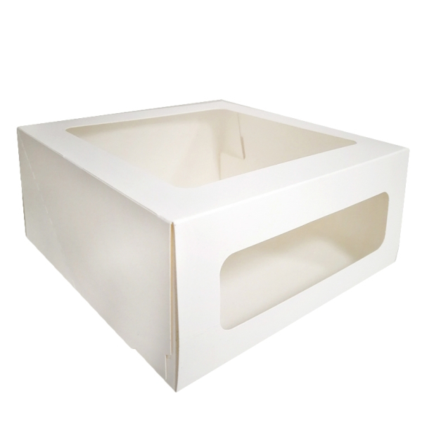 Коробка мусс белая с окном 18х18х10