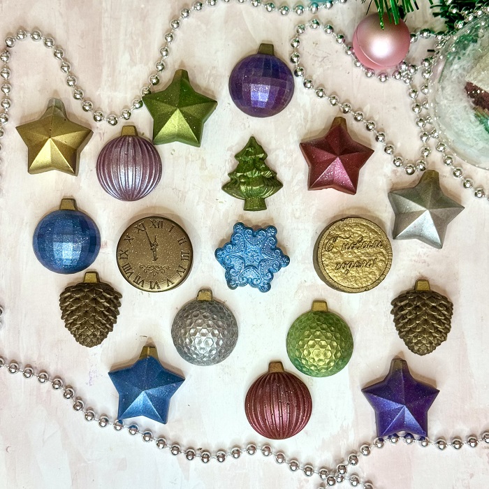 новогодний-декор-3-шт-в-комплекте Фигура из глазури "Набор новогодний декор" 2Д ассорти 1 шт — изображение 1