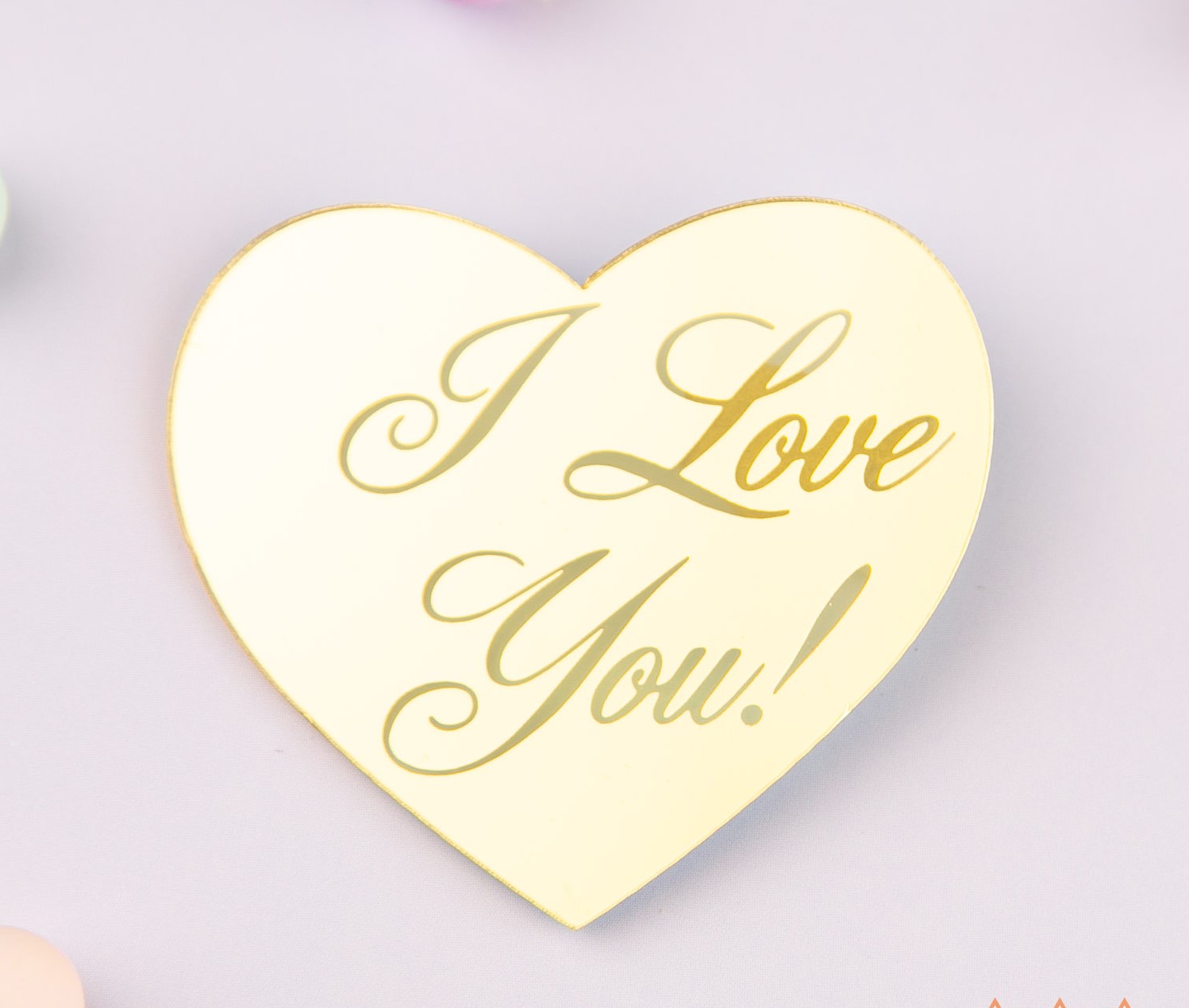 о Топпер боковой I Love You золото — изображение 1