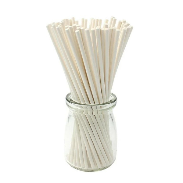 Палочки для кейк-попс бумажные Белые 15 см 20 шт