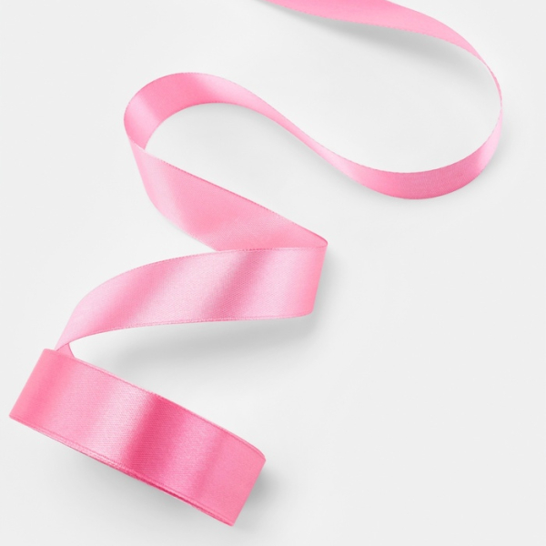 Лента атласная розовая 25 мм 23±1 м