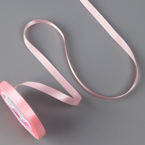 Лента атласная розовая 10 мм 23±1 м №04