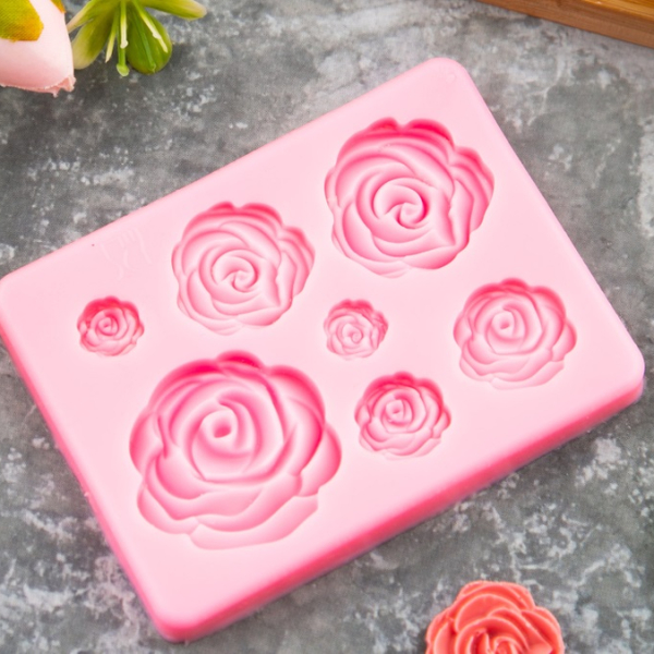 Силиконовый молд "Розы маленькие 7 в 1"