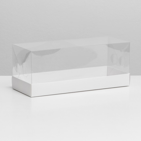 Коробка для рулета с прозрачной пластиковой крышкой 30х11х10 см