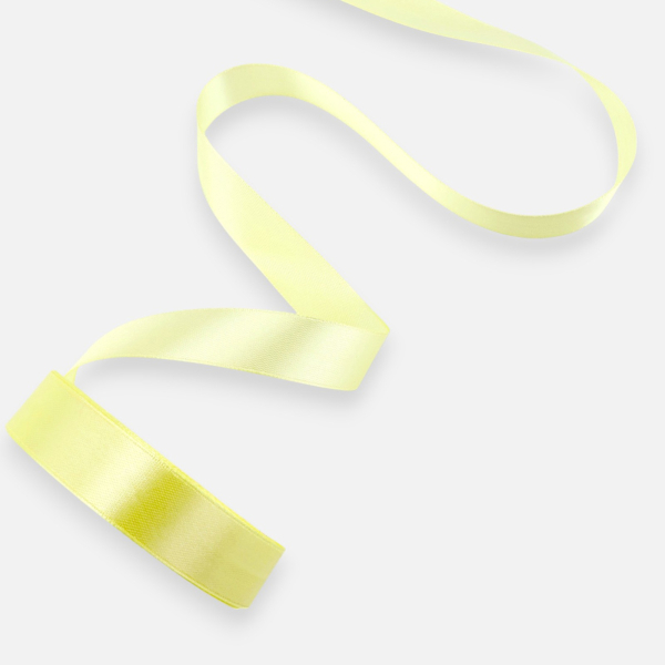 Лента атласная светло-жёлтая 20 мм 23±1 м №81