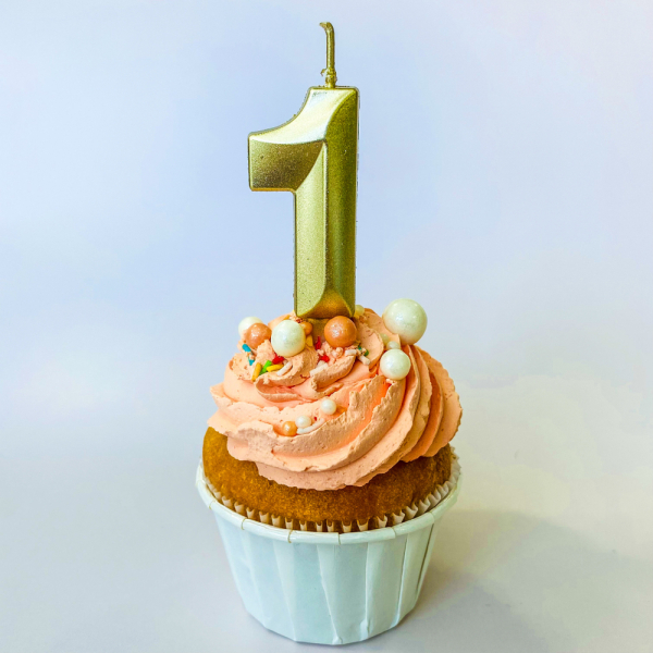 Свеча для торта, цифра "1" Золото