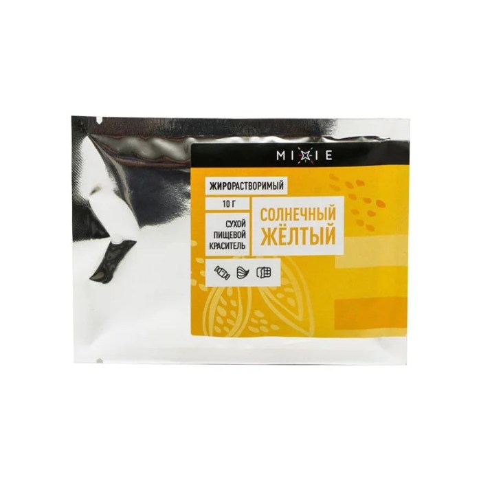 солнечножелтжиро Краситель пищевой сухой жирорастворимый MIXIE Солнечный жёлтый 10 г — изображение 1