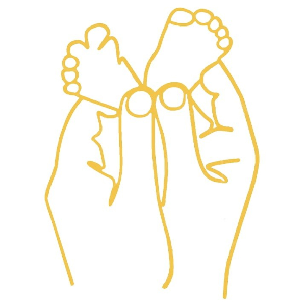 Топпер акриловый «Силуэт детские ножки" Золотой