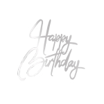 Топпер боковой для торта "Happy Birthday" Серебро №3/1 — изображение 2