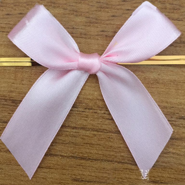 Твист лента с бантиком Розовая 8см 15 шт