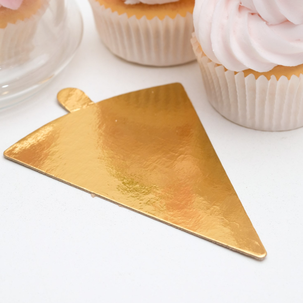 Подложка под десерт с держателем Треугольник Золото 0.8 мм 1 шт