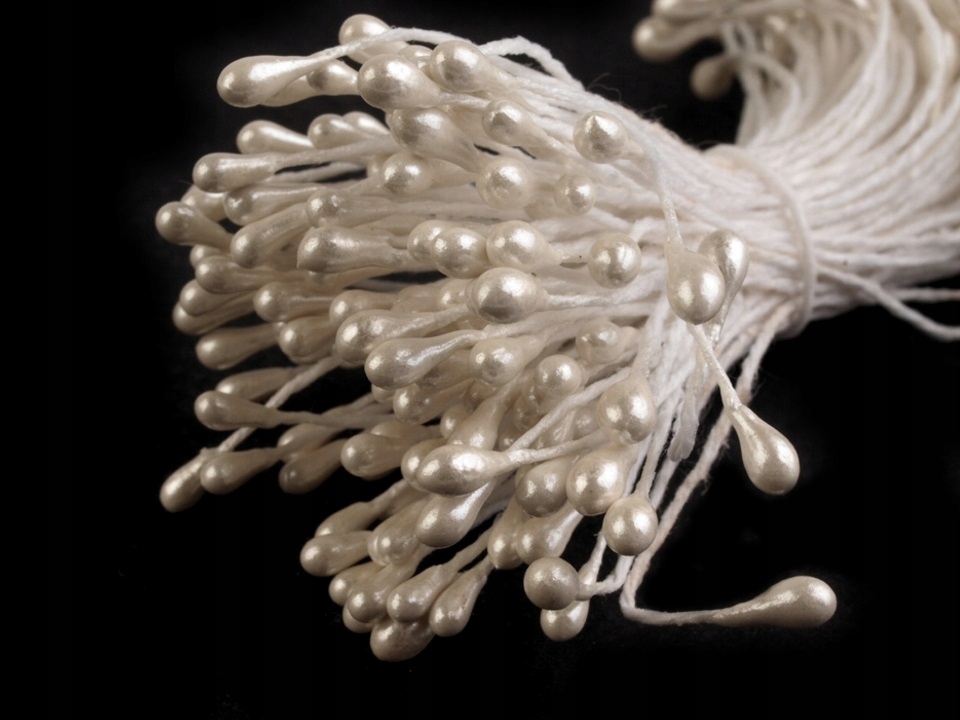 тыч-ж Тычинки двусторонние длина 5,5 см диаметр 4мм Жемчужные — изображение 1