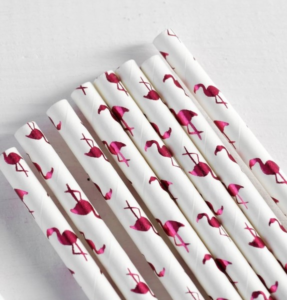 Бумажные трубочки Фламинго 12 шт