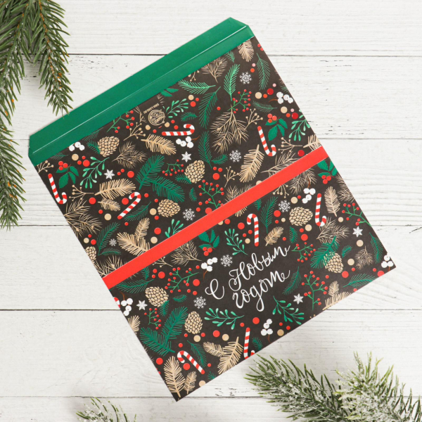 Обёртка для шоколада "Шишки и веточки"