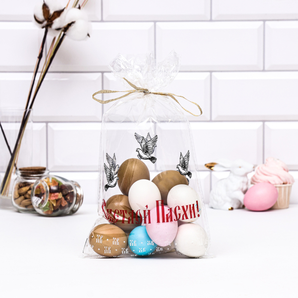 Пакет пасхальный подарочный «Голуби» для кулича и яиц 20×35 см 1 шт