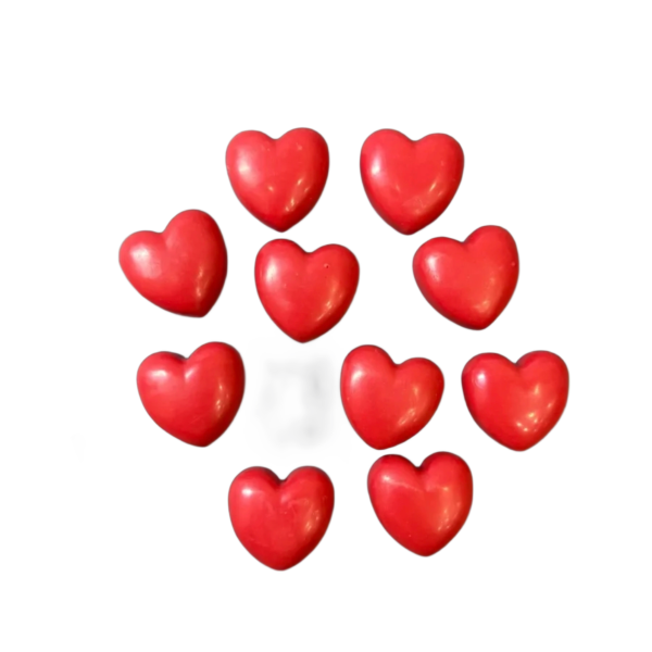 Фигура из шоколадной глазури "Набор Красных Сердец" 5 шт