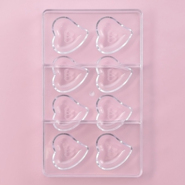 Форма пластиковая для конфет и шоколада «Сердце» 8 шт