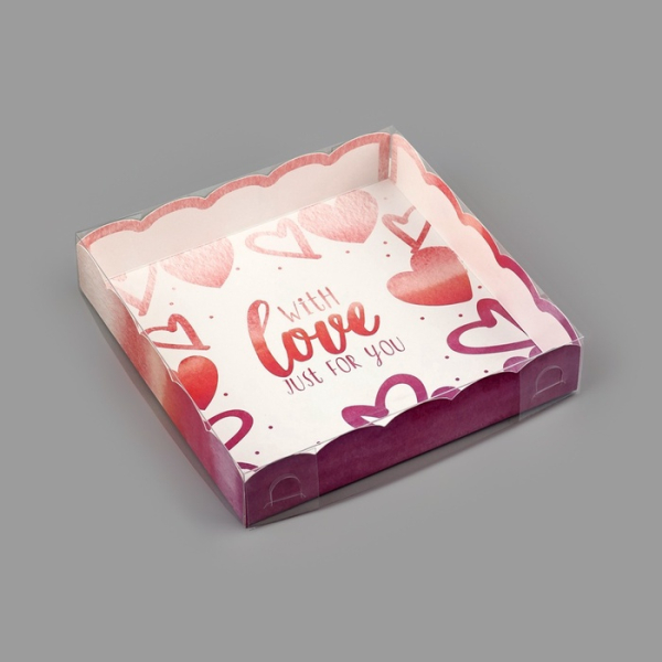 Коробка для сладостей "With love" 15х15х3 см
