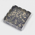 Коробка для печенья «Зеленый камуфляж» 12×12×3 см