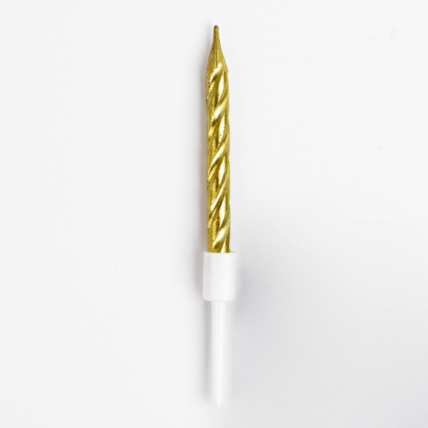 Свечи для торта «Спираль» Золотой металлик 5 см 1 шт