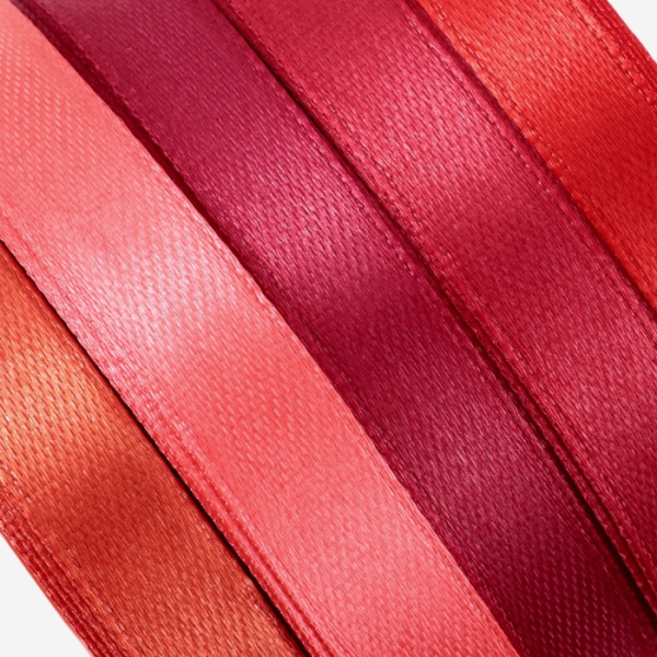 Набор атласных лент Оттенки красного 10мм 5 шт