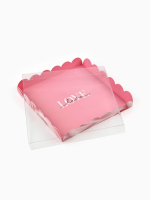 Коробка с прозрачной крышкой " Шелковая Любовь" 21х21х3 см