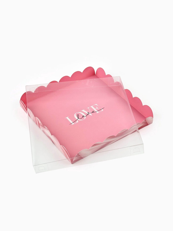 ЛОВИкороб Коробка с прозрачной крышкой " Шелковая Любовь" 21х21х3 см — изображение 1