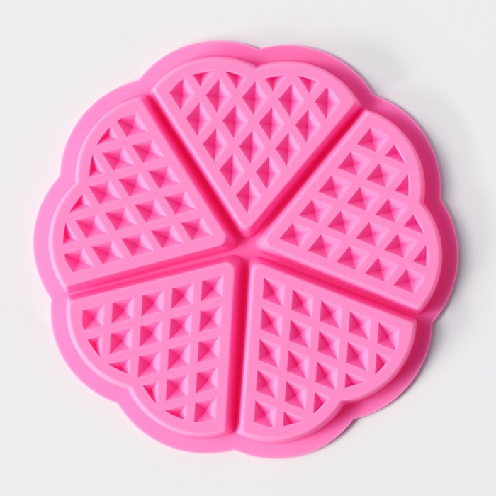 вафлиСерд Форма силиконовая для выпечки Вафли венские "Сердце" d=18 см 5 шт — изображение 1