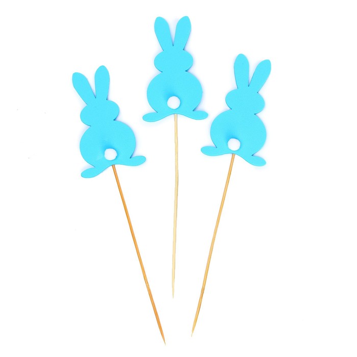 заяцголуб Топпер для торта «Зайка» Голубой/Зеленый 1 шт — изображение 1