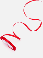 Лента для декора и упаковки Атласная Красная 6 мм 23 м