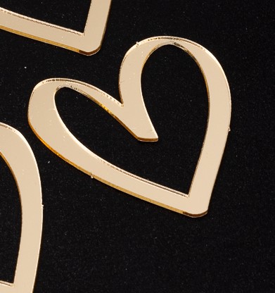 сердконт Топпер "Сердце - Контур" Золото 4 см 1 шт — изображение 1