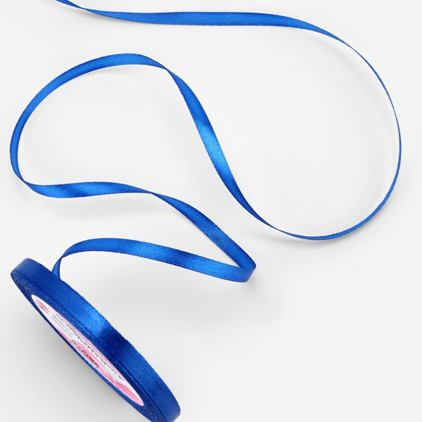 Лента атласная Синяя 6 мм 23±1 м