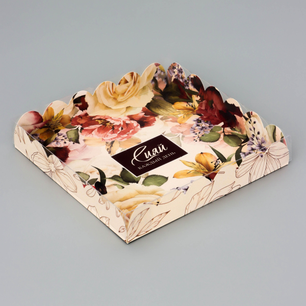 Коробка для печенья «Сияй» 18×18×3 см
