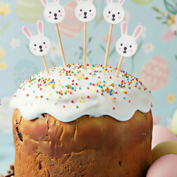 Шпажки «Пасхальные зайчики» h=12 см набор 10 шт.