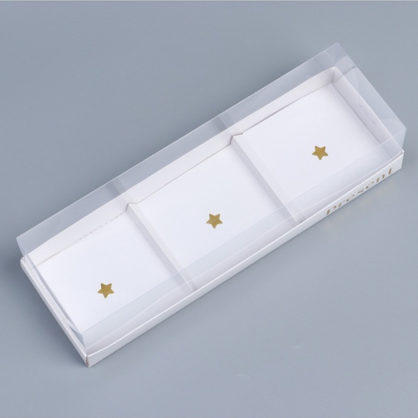 Коробка для муссовых пирожных на 3 шт «Звёзды» 27×8.6×6.5 см