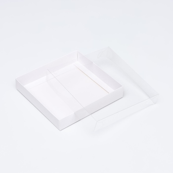 Коробка для печенья с пластиковой крышкой 16×16×3 см