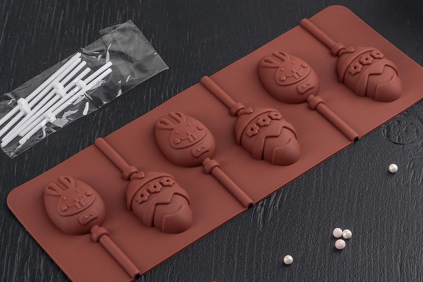 Форма силиконовая для леденцов "Пасхальные Яички" 6 шт