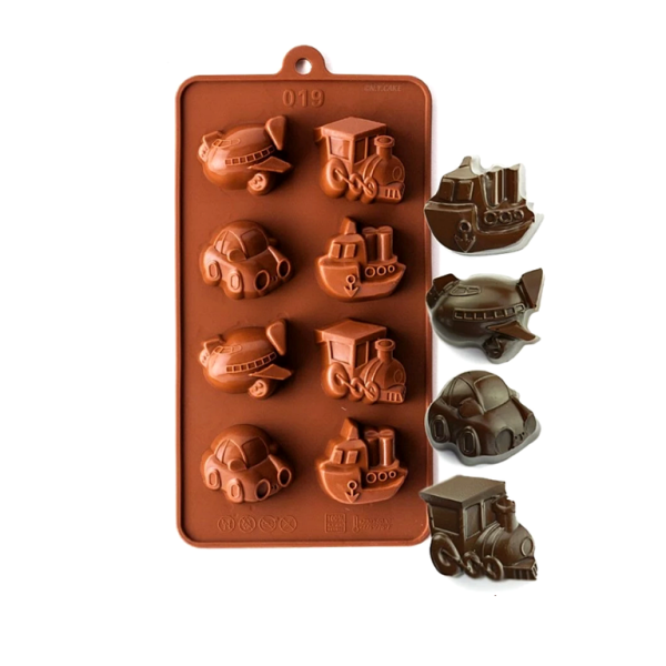 Форма силиконовая для шоколада «Транспорт» 8 ячеек